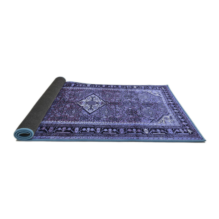 Sideview of Persian Blue Traditional Rug, tr410blu