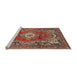 Sideview of Machine Washable Traditional Tomato Red Rug, wshtr411