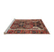 Sideview of Machine Washable Traditional Saffron Red Rug, wshtr4110