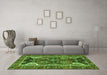 Machine Washable Persian Green Traditional Area Rugs in a Living Room,, wshtr4110grn