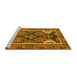 Sideview of Machine Washable Persian Yellow Traditional Rug, wshtr4110yw