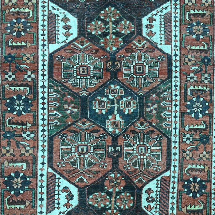 Machine Washable Persian Light Blue Traditional Rug, wshtr4110lblu