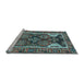 Sideview of Machine Washable Persian Light Blue Traditional Rug, wshtr4110lblu