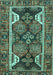 Machine Washable Persian Turquoise Traditional Area Rugs, wshtr4110turq