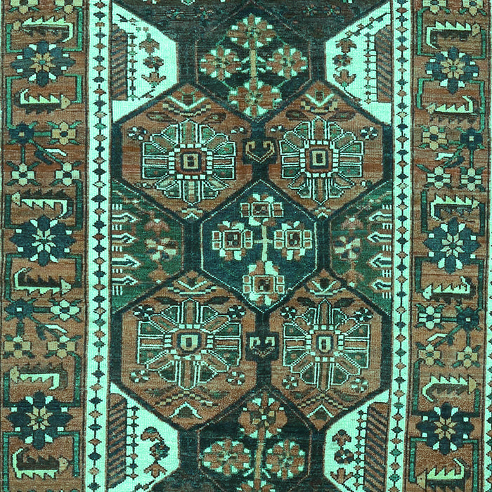 Machine Washable Persian Turquoise Traditional Area Rugs, wshtr4110turq