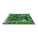 Sideview of Machine Washable Persian Emerald Green Traditional Area Rugs, wshtr4110emgrn