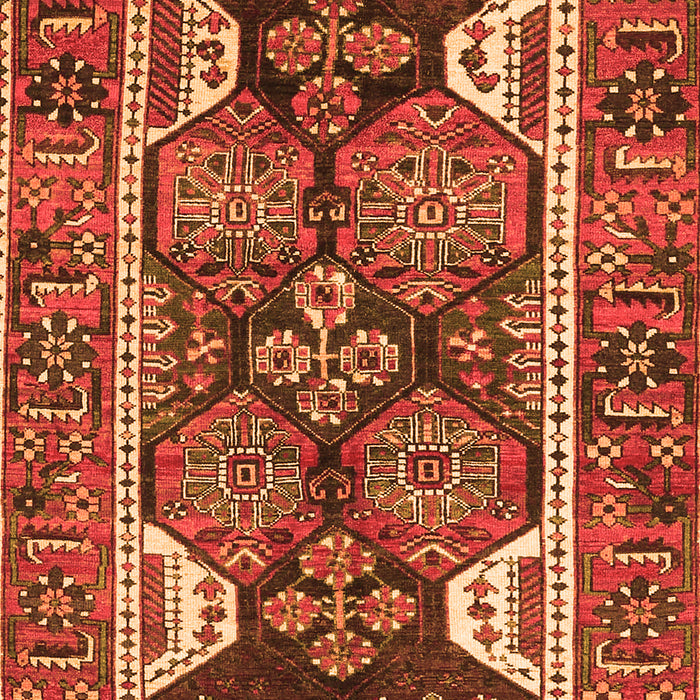 Serging Thickness of Machine Washable Persian Orange Traditional Area Rugs, wshtr4110org