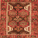 Round Machine Washable Persian Orange Traditional Area Rugs, wshtr4110org