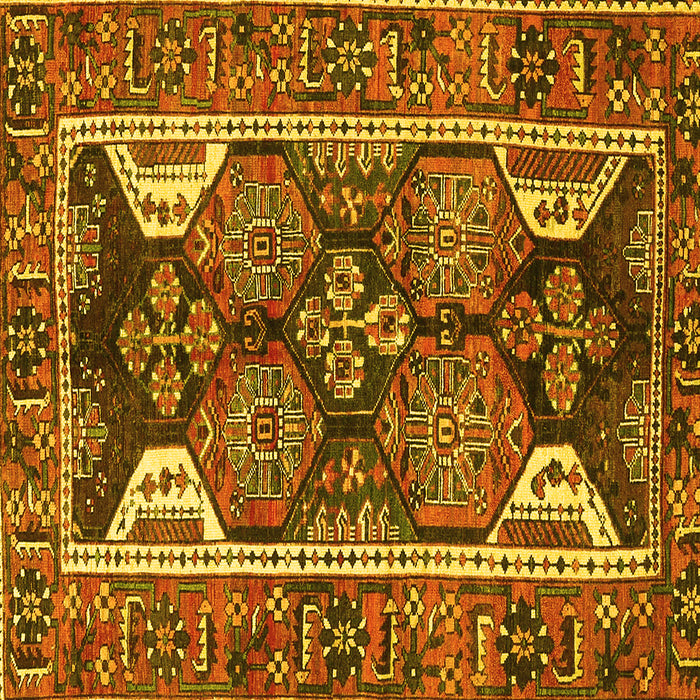 Square Persian Yellow Traditional Rug, tr4110yw