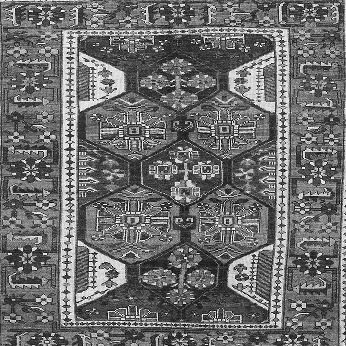 Round Machine Washable Persian Gray Traditional Rug, wshtr4110gry