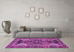 Machine Washable Persian Purple Traditional Area Rugs in a Living Room, wshtr4110pur