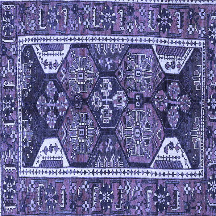 Square Machine Washable Persian Blue Traditional Rug, wshtr4110blu