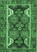 Machine Washable Persian Emerald Green Traditional Area Rugs, wshtr4110emgrn