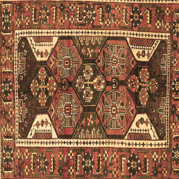 Square Machine Washable Persian Brown Traditional Rug, wshtr4110brn