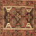 Square Machine Washable Persian Brown Traditional Rug, wshtr4110brn