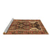 Sideview of Machine Washable Persian Brown Traditional Rug, wshtr4110brn