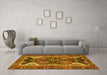 Machine Washable Persian Yellow Traditional Rug in a Living Room, wshtr4110yw