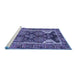 Sideview of Machine Washable Persian Blue Traditional Rug, wshtr4110blu