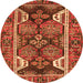 Machine Washable Persian Orange Traditional Area Rugs, wshtr4110org