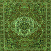 Round Machine Washable Persian Green Traditional Area Rugs, wshtr4111grn