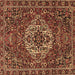 Square Machine Washable Persian Brown Traditional Rug, wshtr4111brn