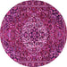 Round Persian Pink Traditional Rug, tr4111pnk