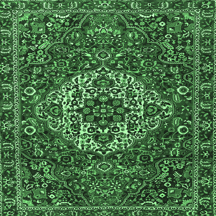 Square Persian Emerald Green Traditional Rug, tr4111emgrn