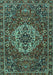 Machine Washable Persian Turquoise Traditional Area Rugs, wshtr4111turq