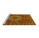 Sideview of Machine Washable Persian Yellow Traditional Rug, wshtr4111yw