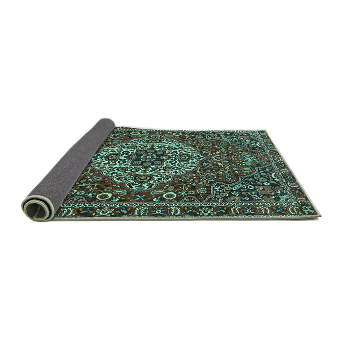 Sideview of Persian Turquoise Traditional Rug, tr4111turq
