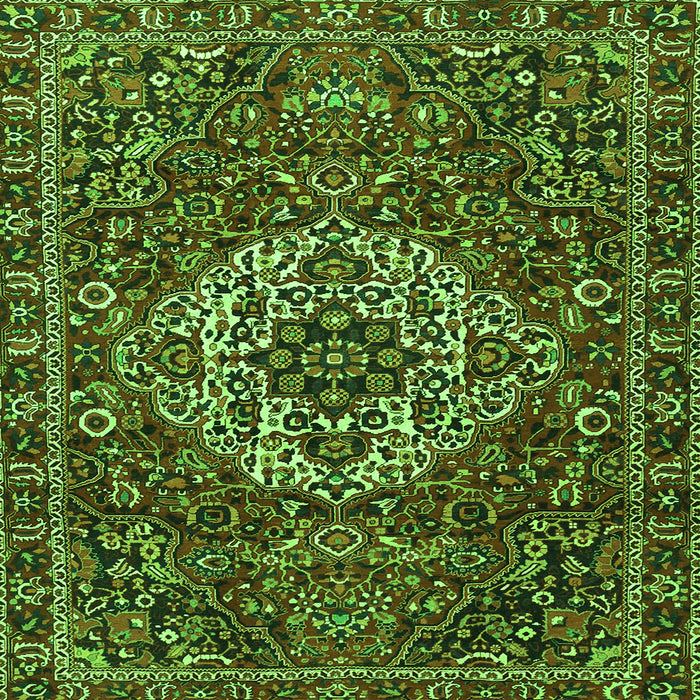 Serging Thickness of Persian Green Traditional Rug, tr4111grn