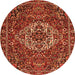 Square Persian Orange Traditional Rug, tr4111org