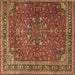 Square Persian Brown Traditional Rug, tr4112brn