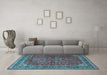 Machine Washable Persian Light Blue Traditional Rug in a Living Room, wshtr4112lblu