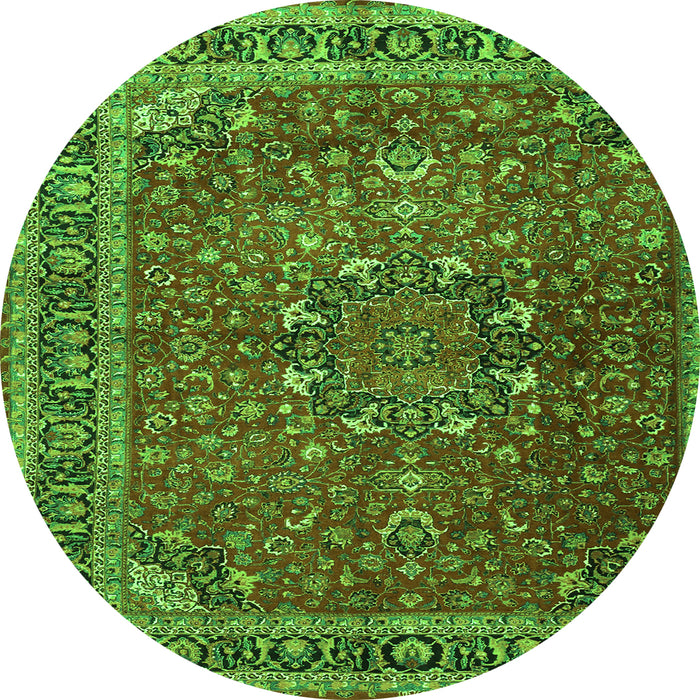 Square Persian Green Traditional Rug, tr4112grn