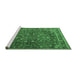 Sideview of Machine Washable Persian Emerald Green Traditional Area Rugs, wshtr4112emgrn