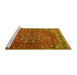 Sideview of Machine Washable Persian Yellow Traditional Rug, wshtr4112yw