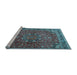 Sideview of Machine Washable Persian Light Blue Traditional Rug, wshtr4112lblu