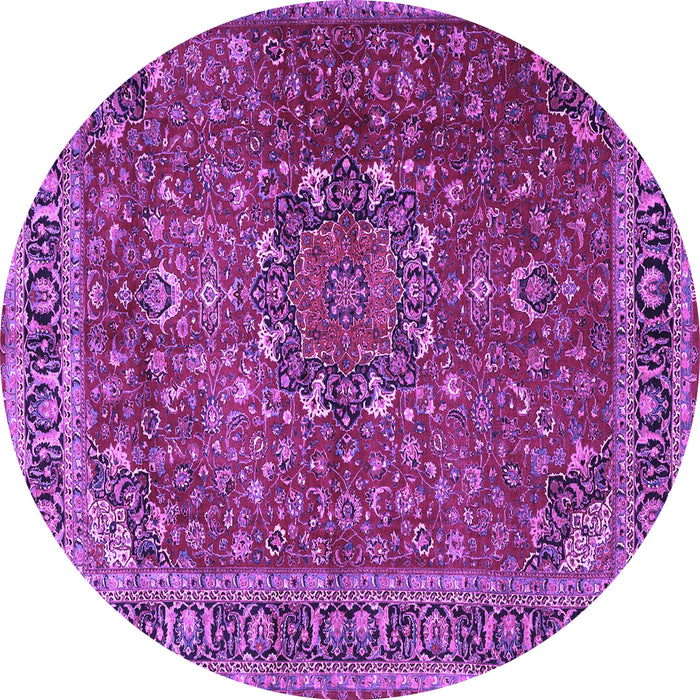 Round Machine Washable Persian Purple Traditional Area Rugs, wshtr4112pur
