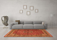 Machine Washable Persian Orange Traditional Rug, wshtr4112org