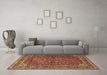 Machine Washable Persian Brown Traditional Rug in a Living Room,, wshtr4112brn