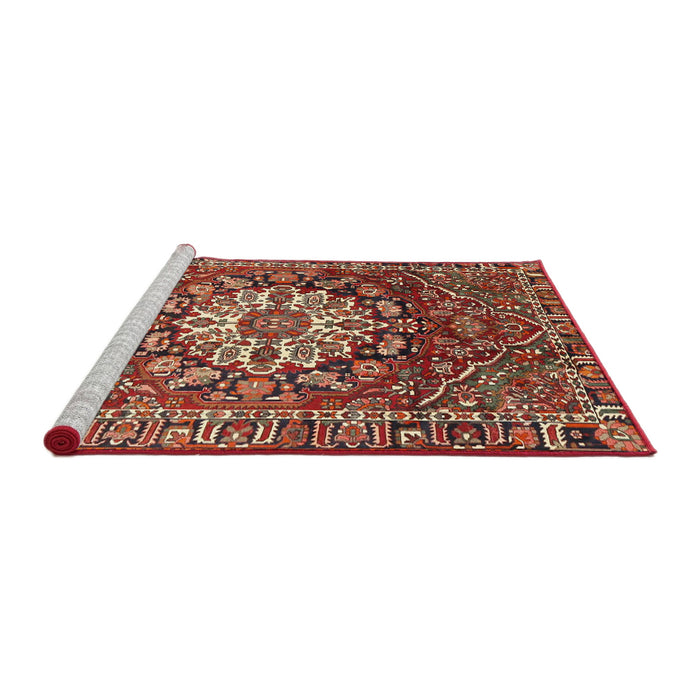 Sideview of Machine Washable Traditional Tomato Red Rug, wshtr4113