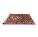 Sideview of Machine Washable Traditional Tomato Red Rug, wshtr4113