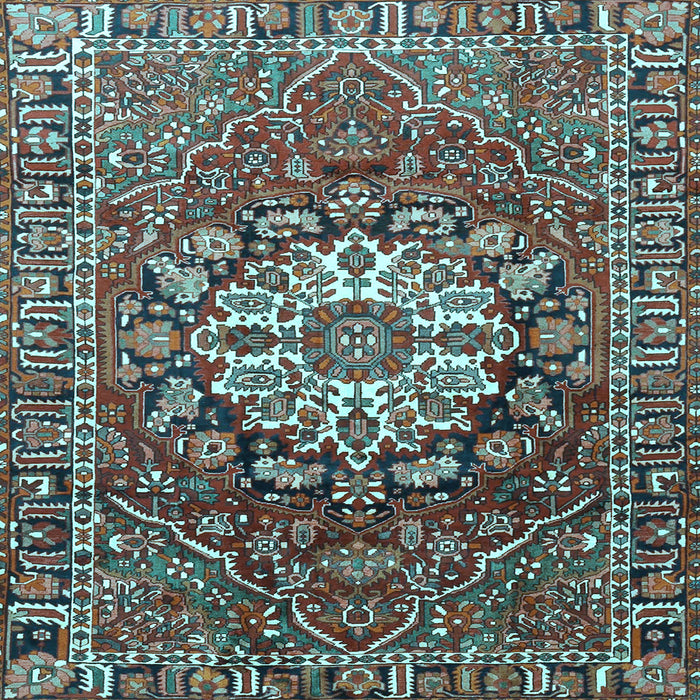 Square Persian Light Blue Traditional Rug, tr4113lblu