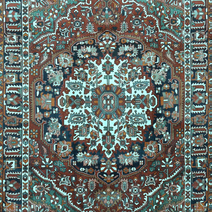 Machine Washable Persian Light Blue Traditional Rug, wshtr4113lblu