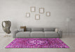 Machine Washable Persian Purple Traditional Area Rugs in a Living Room, wshtr4113pur