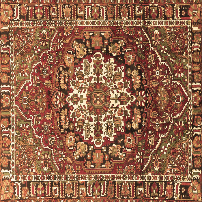 Square Persian Brown Traditional Rug, tr4113brn