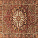 Square Persian Brown Traditional Rug, tr4113brn