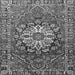 Round Machine Washable Persian Gray Traditional Rug, wshtr4113gry