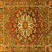Square Persian Yellow Traditional Rug, tr4113yw